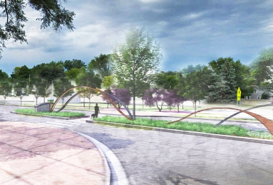 Auburn Road median streetscape rendering