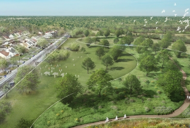 Rendering of the Far West Detroit Stormwater Improvement project