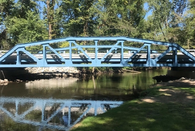 The completed M-86 Truss Bridge