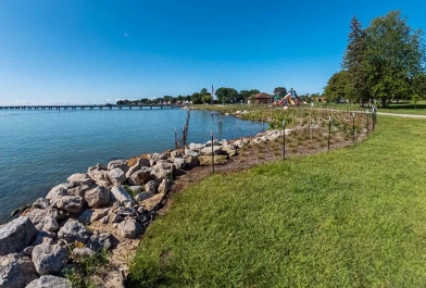 Newly restored Brandenburg Park Shoreline on Lake St. Clair