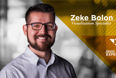Zeke Bolon, OHM Advisors, pictured against a blurred background.