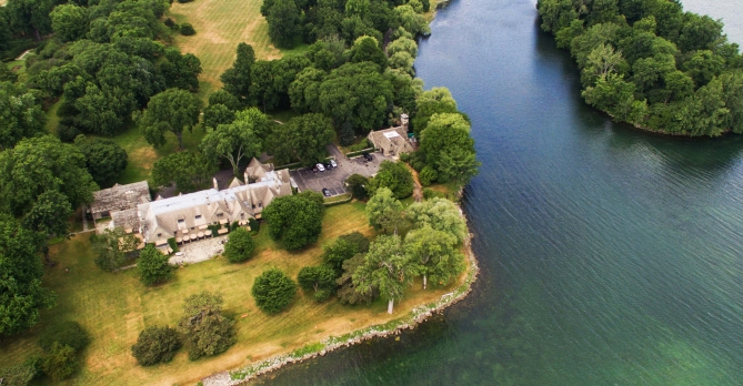 Aerial view of the Ford Cove Shoreline on Lake St. Clair