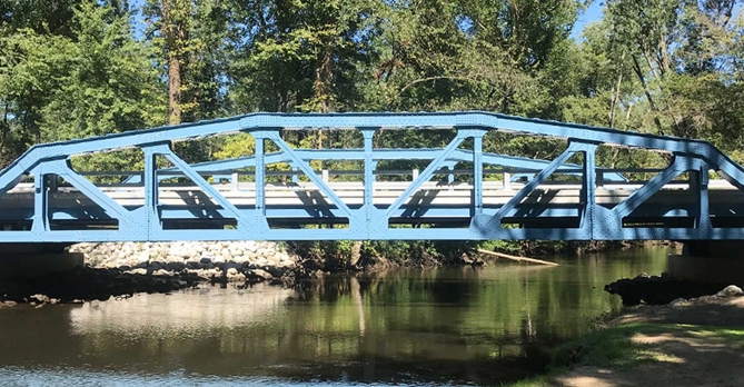 M-86 truss bridge restored with a fresh new coat of paint