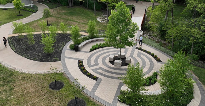 Wesley Chapel built entrance labyrinth