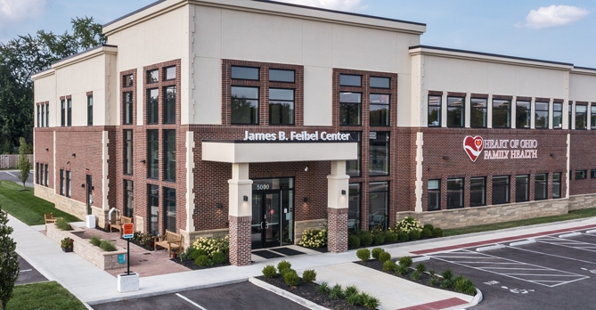 Front Entrance of the James B Feibel Center