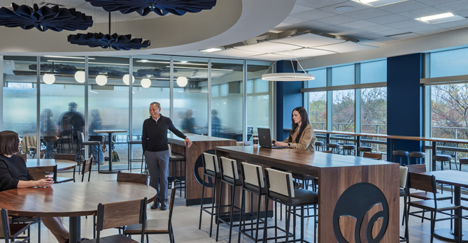 Flexible work and multipurpose space at Volt and Vine on the IGS Energy Corporate campus