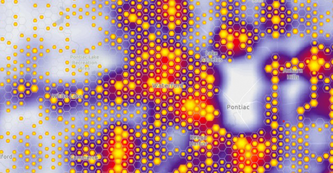 GIS map of historic crash locations