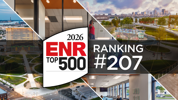 Graphic depicting that OHM Advisors is one of ENR's 2026 Top 500 Design Firms 